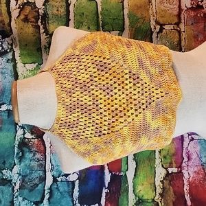 🔥Vintage Knit Yarn Halter Crop Top Sunshine Colors